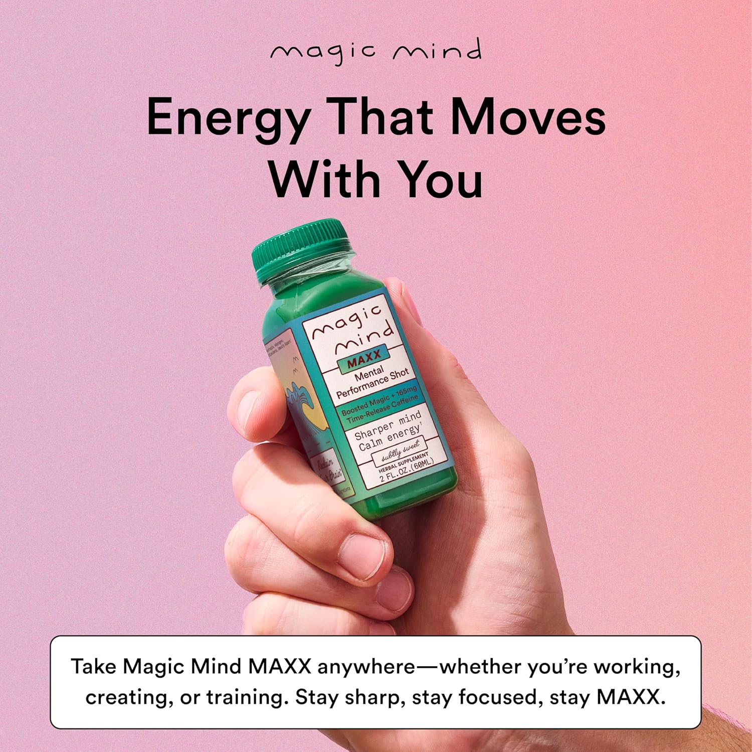 Magic Mind MAXX Energy and Focus Drink Shots - Stress Relieving, No Jitters, Ashwagandha, Vitamin B12, Vitamin C, Matcha Green Tea, Functional Mushrooms 165mg Caffiene - 2 FL Oz (15 Pack) - Image 9