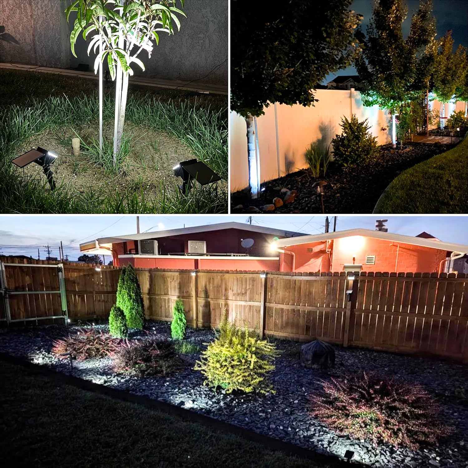VOLISUN Solar Spotlight Outdoor, IP67 Waterproof Solar Landscape Spot Lights，Uplights for Yard Garden Pathway - 12 Pack (Cool White) 27 LED 3 Lighting Modes