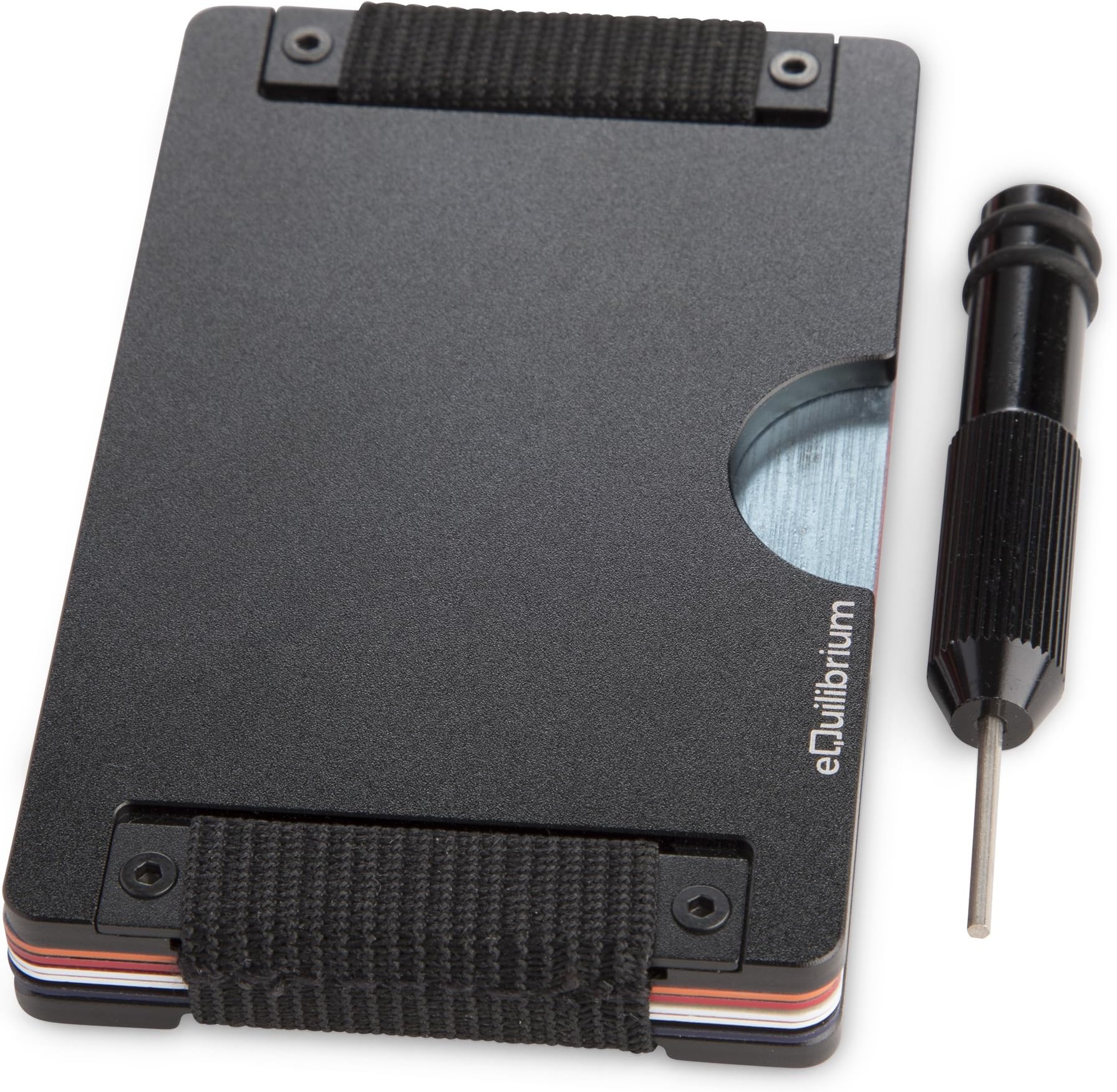 Equilibrium EntHigh Tech, Aluminum Slim Wallets for Men with RFID Blocking Technology - Minimalist Smart Metal Wallet - Money Clip and Credit Card Holder with Band - Gunmetal Grey, Lightweight, Durable