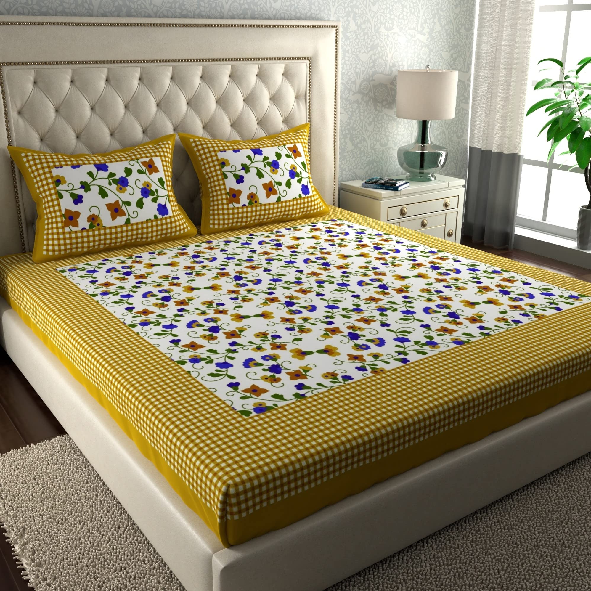 Jaipuri Cotton Bedsheets - 2 Double Sets with Pillow Covers -10