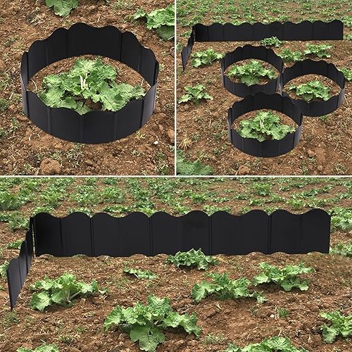 Miniatura 7 de 50 piezas de borde de paisaje de jardín, sin excavación, 6.10 x 5.30 pulgadas, kit de bordes entrelazados para paisajismo, martillo en borde de