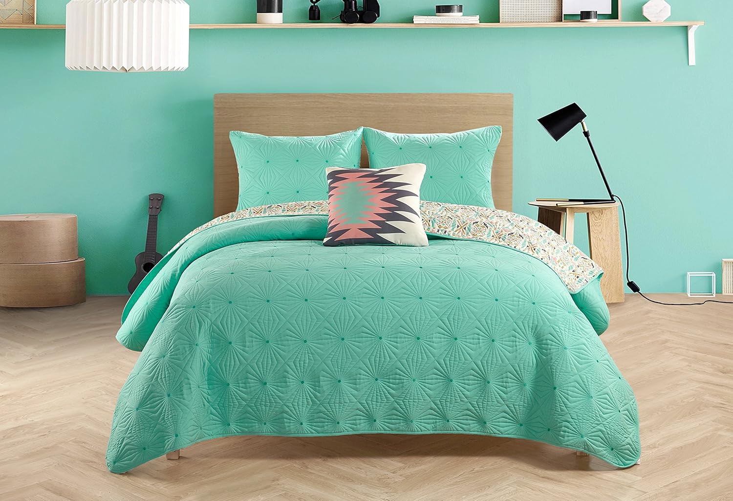 Pop Shop Zuma Textured Quilt Set, Twin, Green