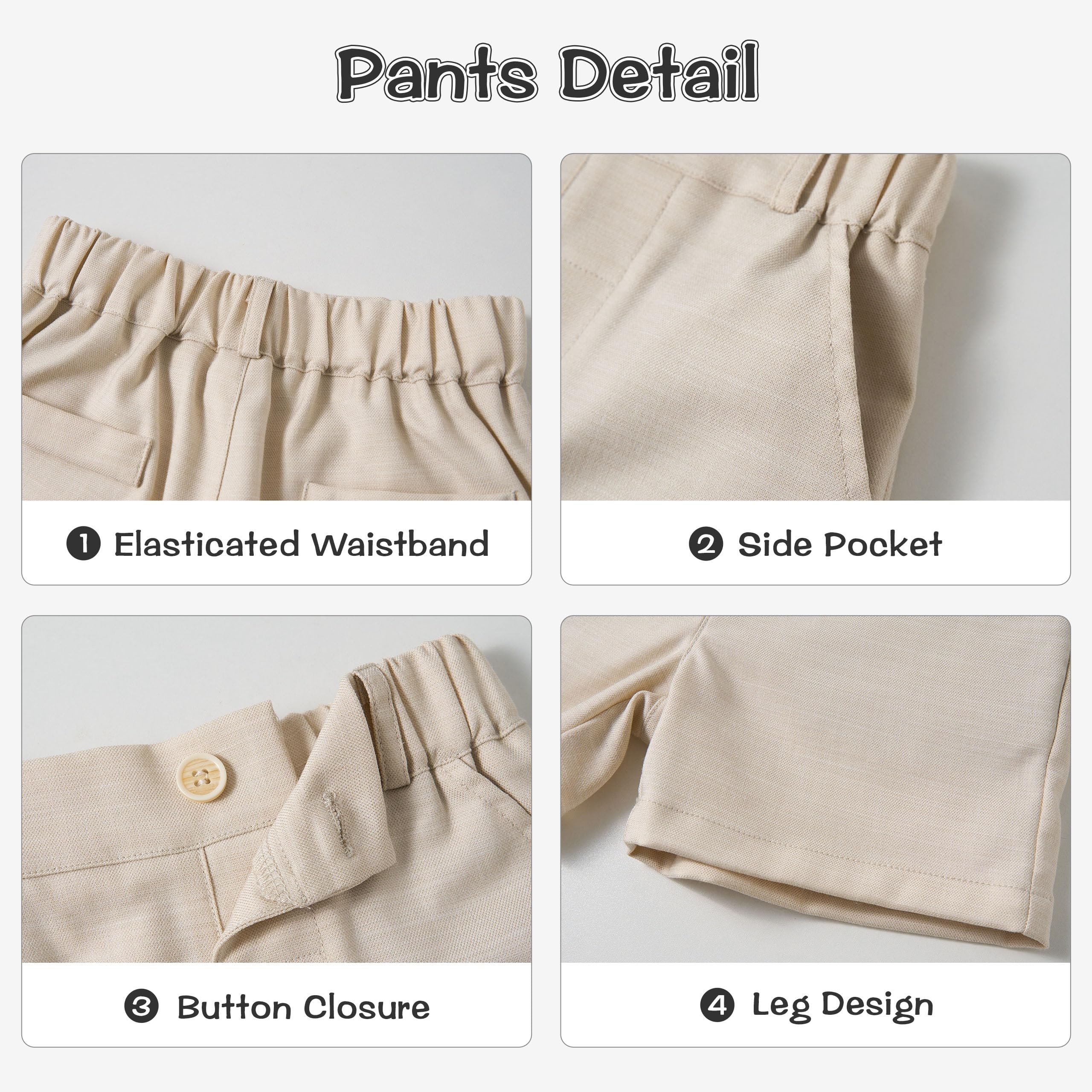 Volunboy Baby Jungen Anzug, Sommer Anzugweste Hemd mit Fliege + Shorts für Festlich Hochzeit Bekleidung Set 4tlgs