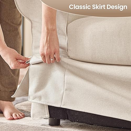 Miniatura 9 de Sofá de 3 plazas de 89 pulgadas, sofá con funda lavable, cojines de apoyo y marco resistente, sofás blancos con brazo enrollado para sala de estar,