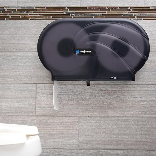 Miniatura 6 de San Jamar - SJMR4090TBK R4090TBK Twin 9" JBT Dispensador de papel higiénico, perla negra
