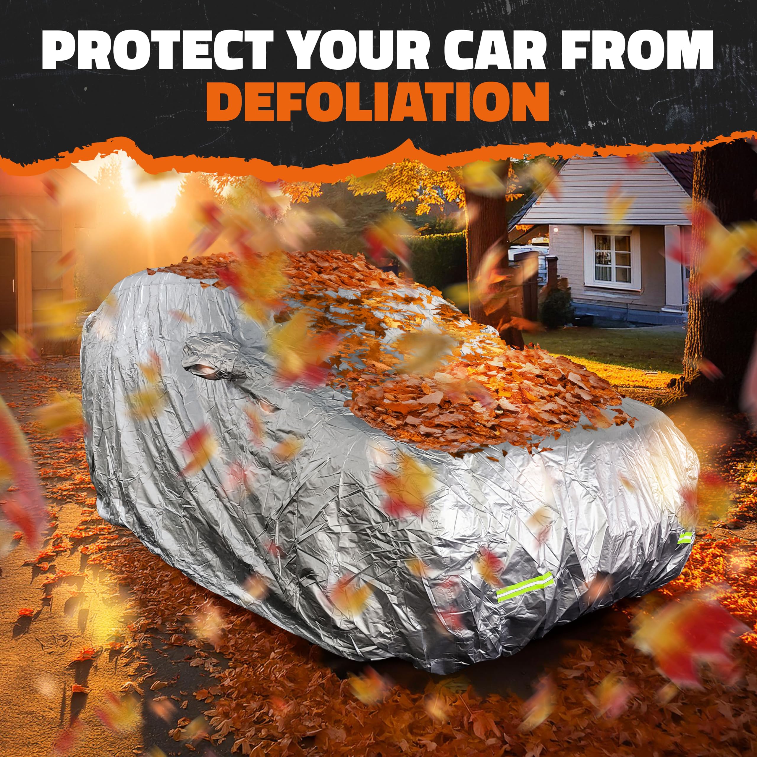 Mockins 190x75x72 Midsize SUV Car Cover 150D Oxford Polyester Fabric Car Tarp SUV Cover Water-Resistant Indoor Outdoor Full — view 7