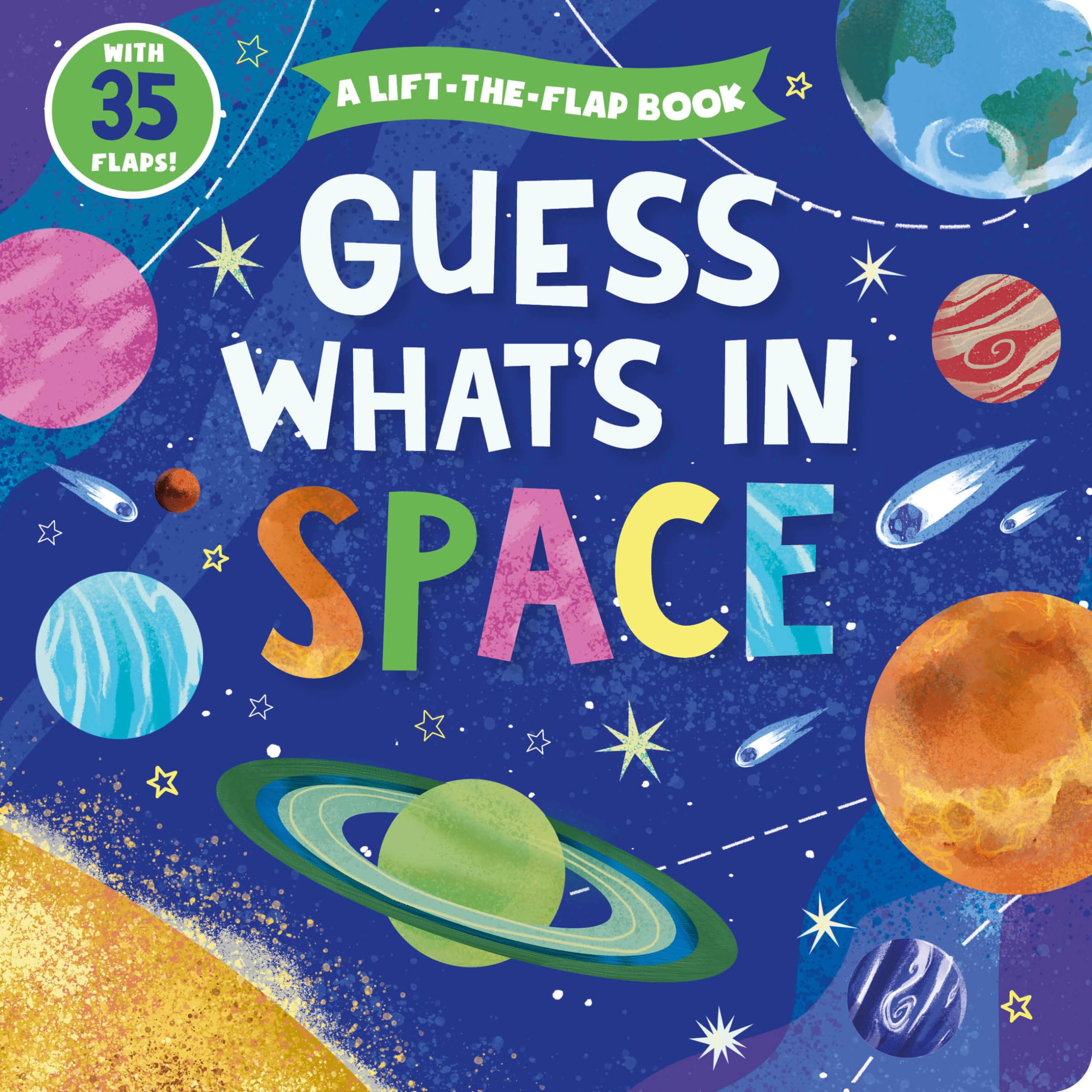 Guess What's in Space: A Lift-the-Flap Book with 35 Flaps! (Clever Hide & Seek)
