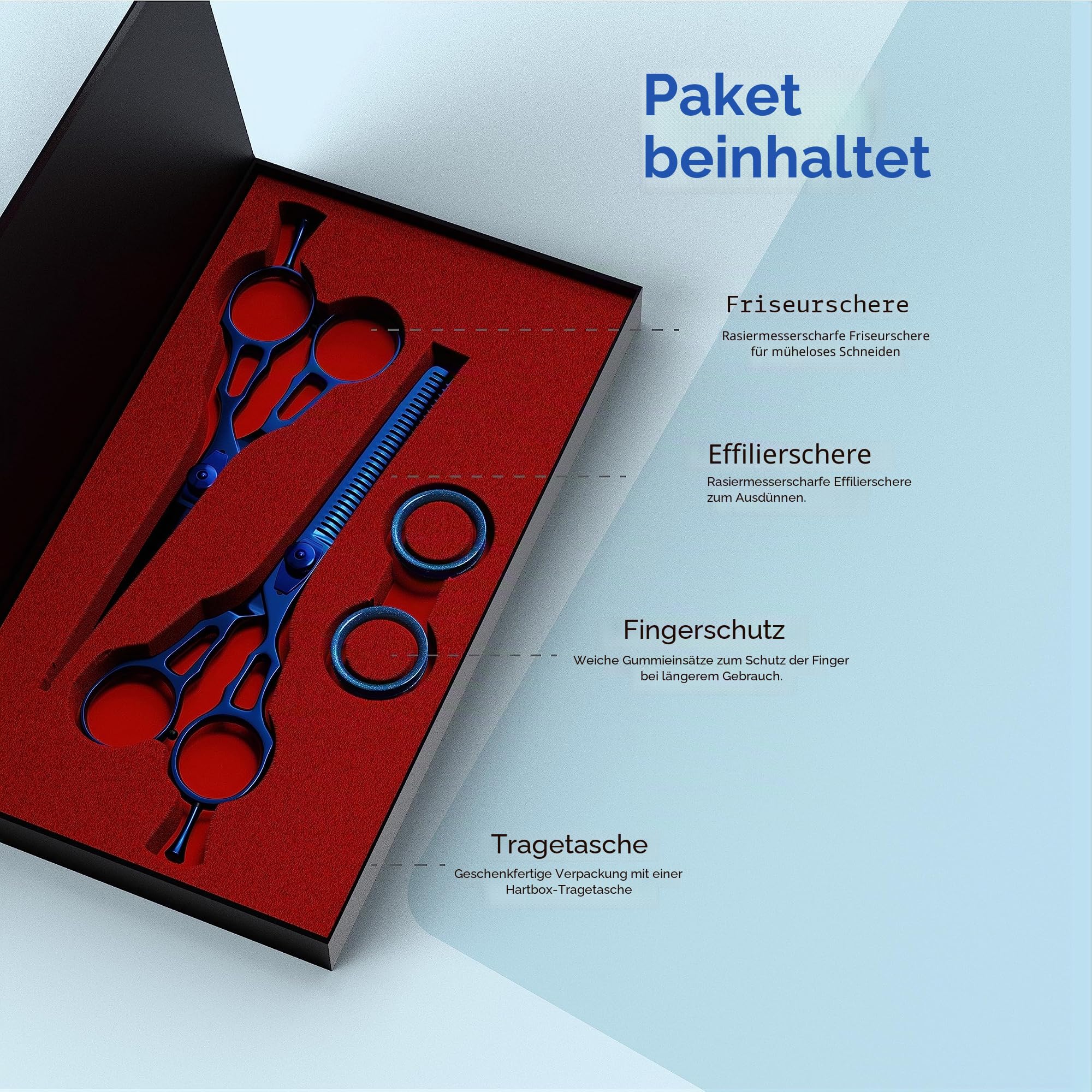 Suvorna 6 zoll haarschneideschere set - haarschere friseurschere - hair cutting scissors - friseur schere, barber scissors - Ausdünnen Schere. Exklusiv für Damen/Herren, Salongebrauch (2-teilige)