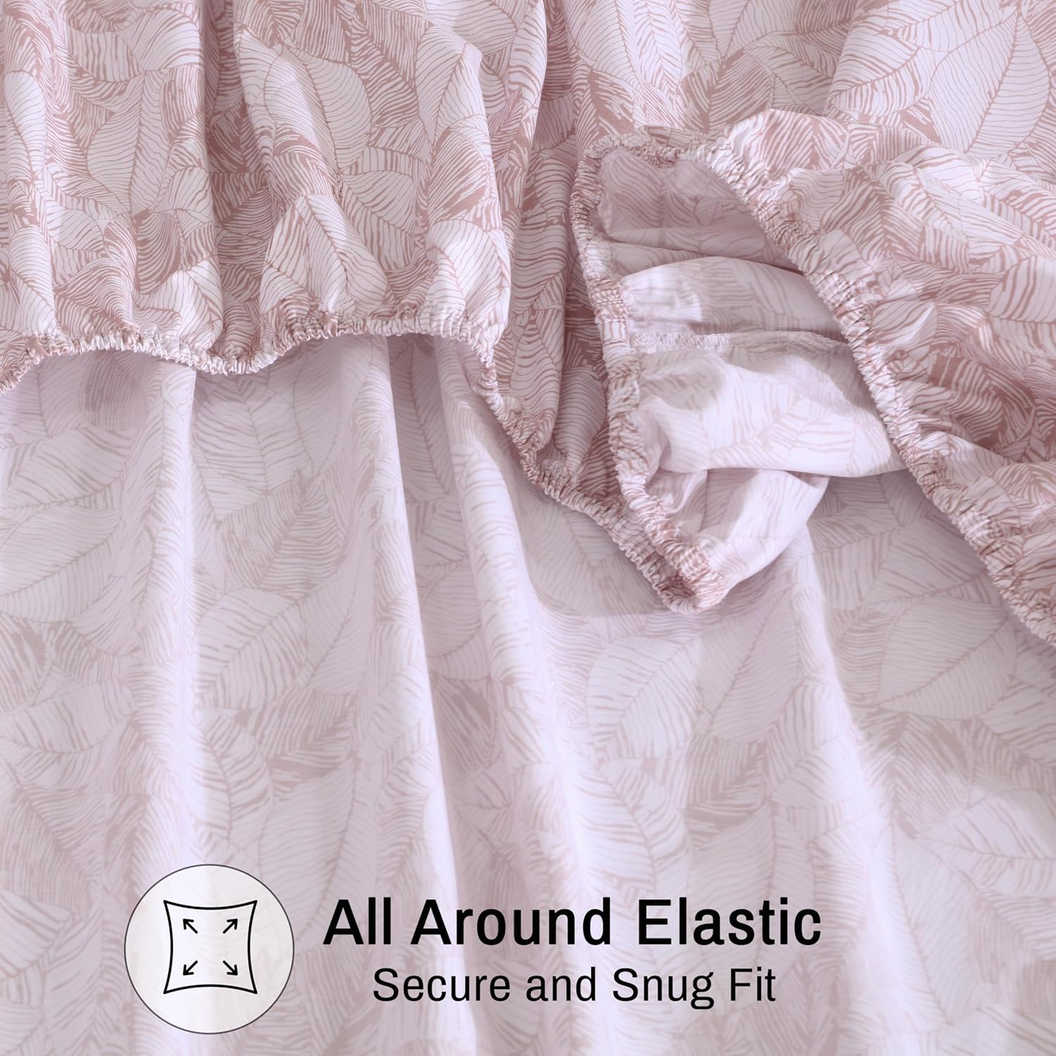 ZOYER 100% Cotton Sheets – Full Size Percale Bedding, Cooling & Breathable, Durable with a Crisp, Soft & Comfortable Feel, 16" Deep Pocket, 4-Piece Set, Negative Print - Image 7