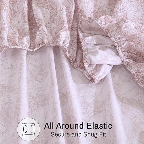 Miniatura 7 de ZOYER Juego de sábanas de 100 % algodón percal refrescantes y crujientes, con bolsillos profundos de 16 pulgadas, ligeras y transpirables,