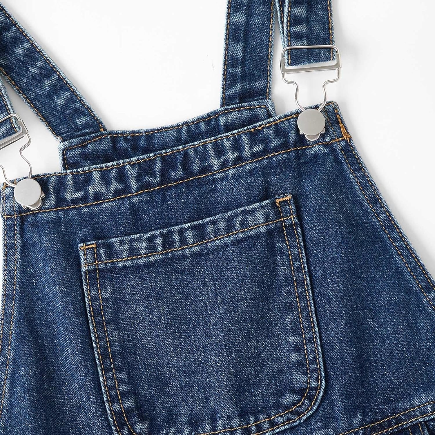 Girls Adjustable Jumpsuit Jeans Stretch Loose Kids Casual Wide Leg Cargo Denim Pants with Pockets for 6-14 Years