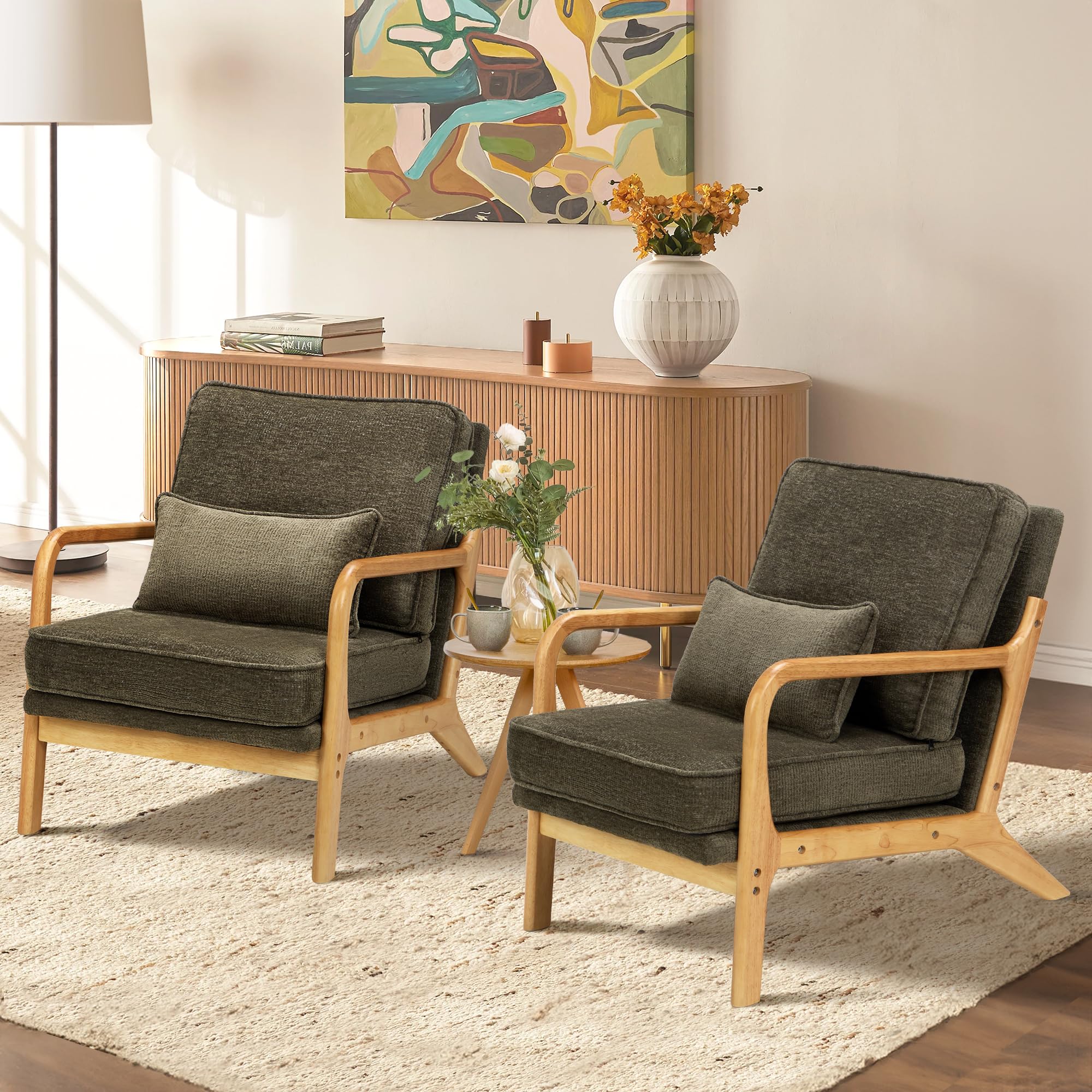 Snapklik.com : COLAMY Mid Century Modern Accent Chair Set Of 2