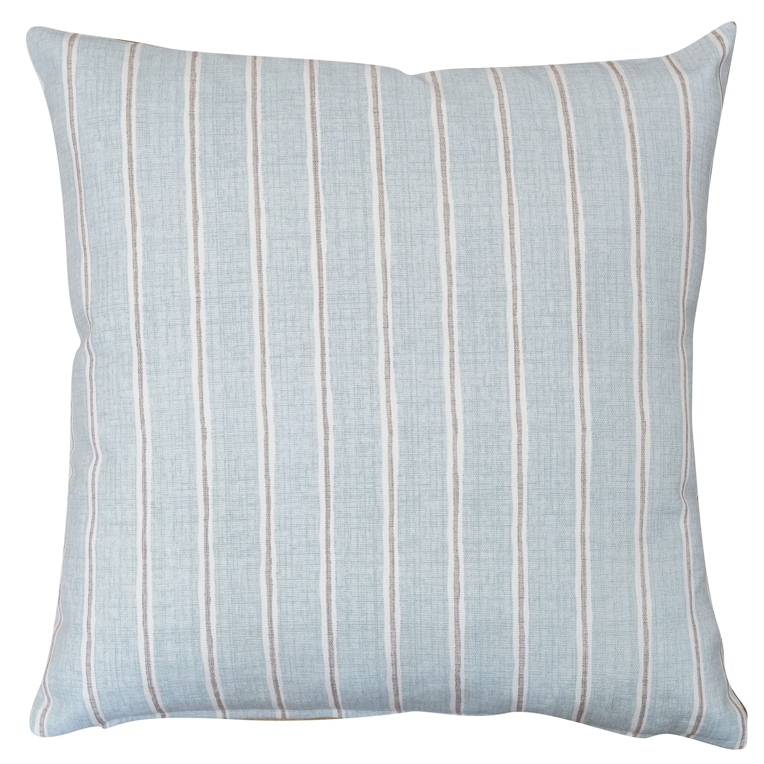 Linen Loft Duck Egg Blue Cambridge Stripe Cushion Cover. Chalk Stripe, Summer Nautical Inspired Style, Soft 100% Sustainable Cotton. 17X17 Square. Cover Only.