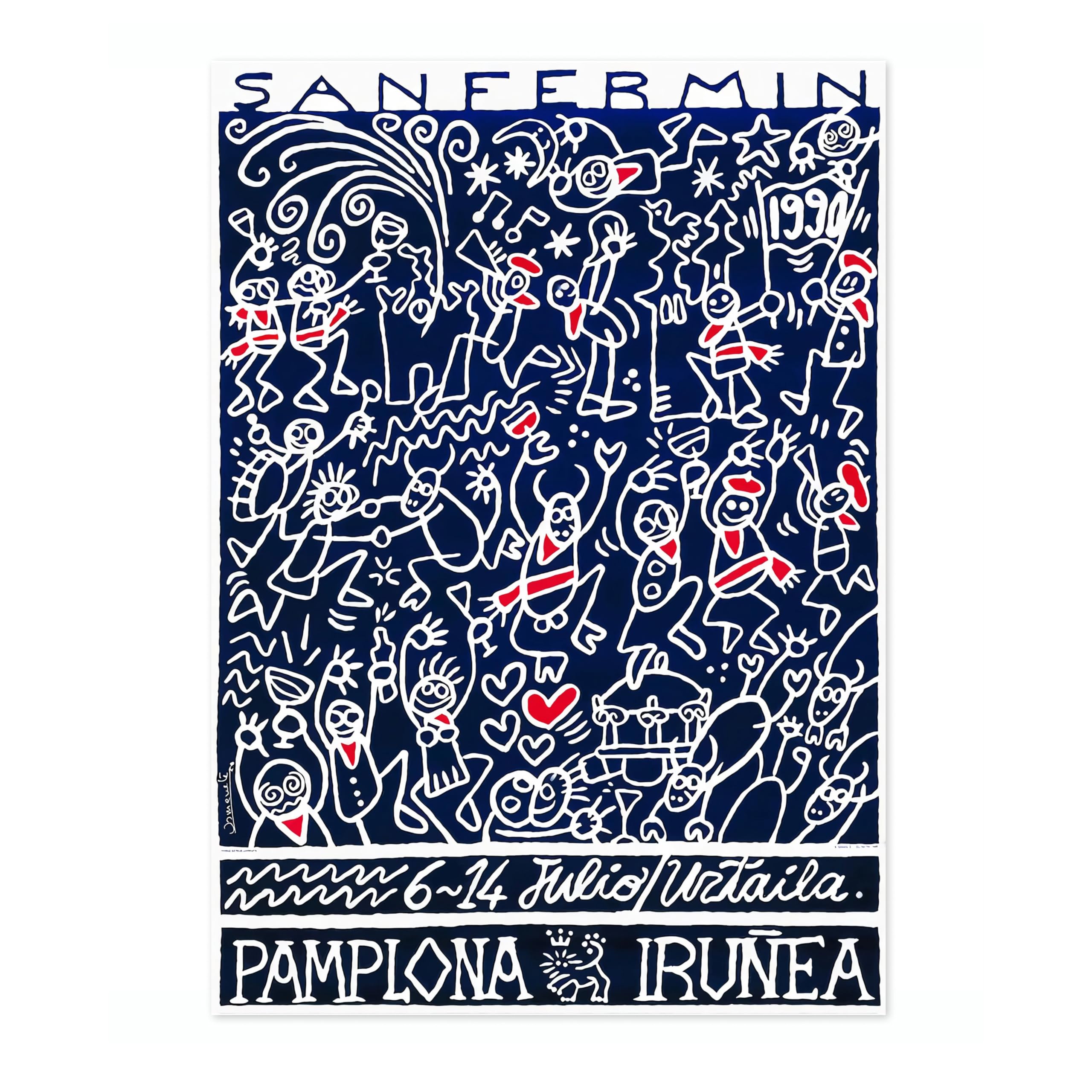 Pamplona, Spain Vintage Spanish Travel Poster, Retro Spain Tourism Print, Decoration Wall Art Seville Landmark Bedroom Decor, A3 (Print Only) - 42x29.7cm — image 1