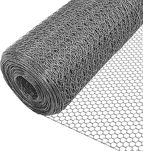 VOUNOT Plastic Wire Netting for Poultry, Animals and Plants, Hexagonal Mesh 25 mm, 100 cm x 25 m, Grey