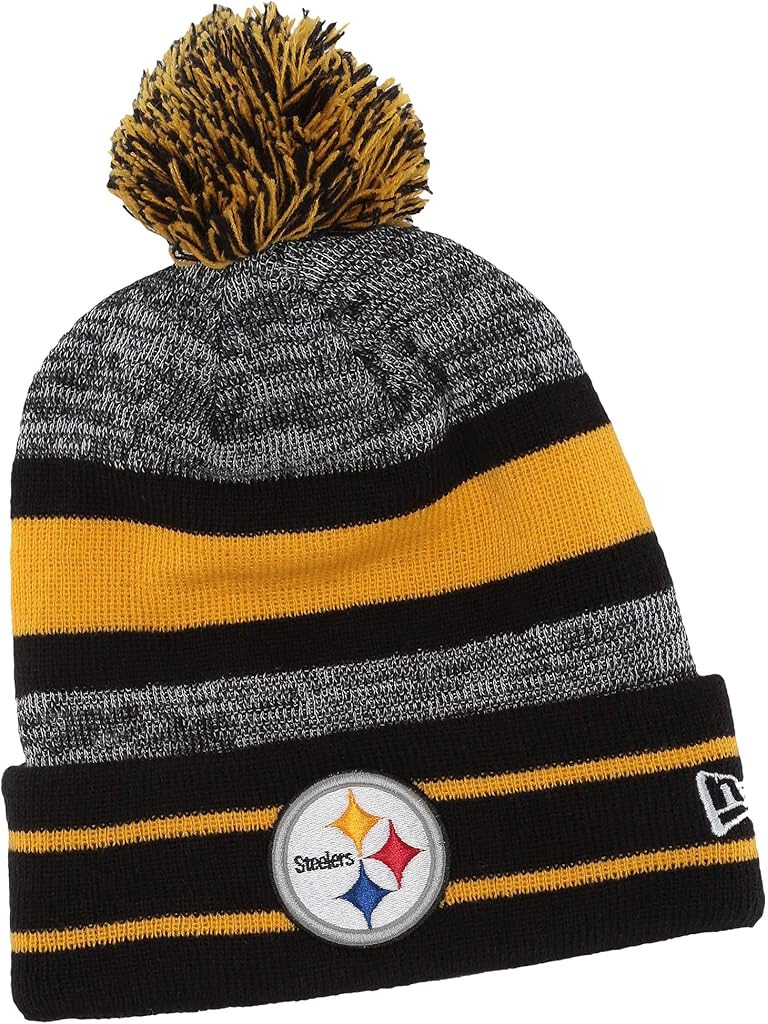Black New Era Pittsburgh Steelers Pom Knit