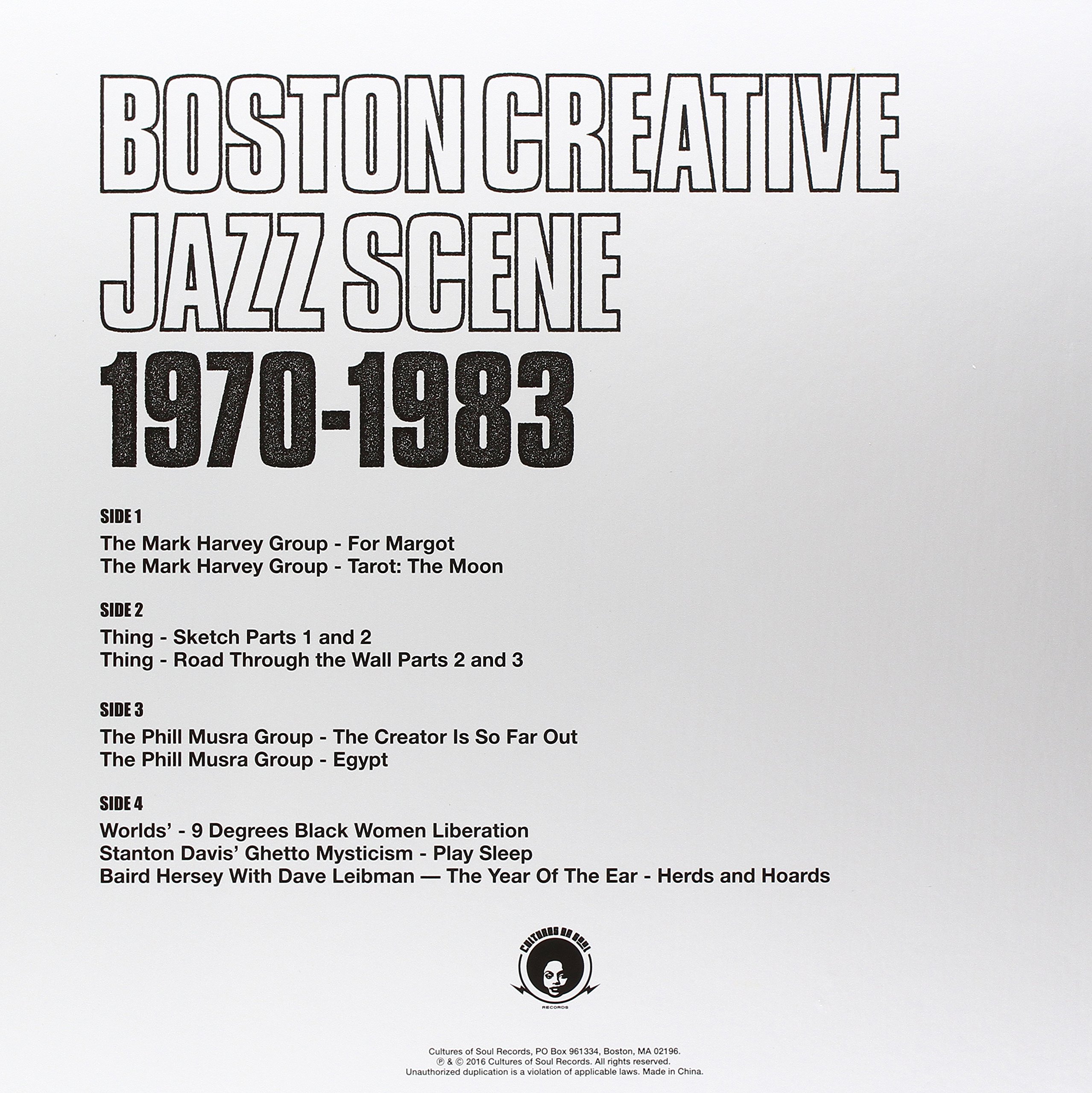 Boston Creative Jazz Scene: 1969-1979