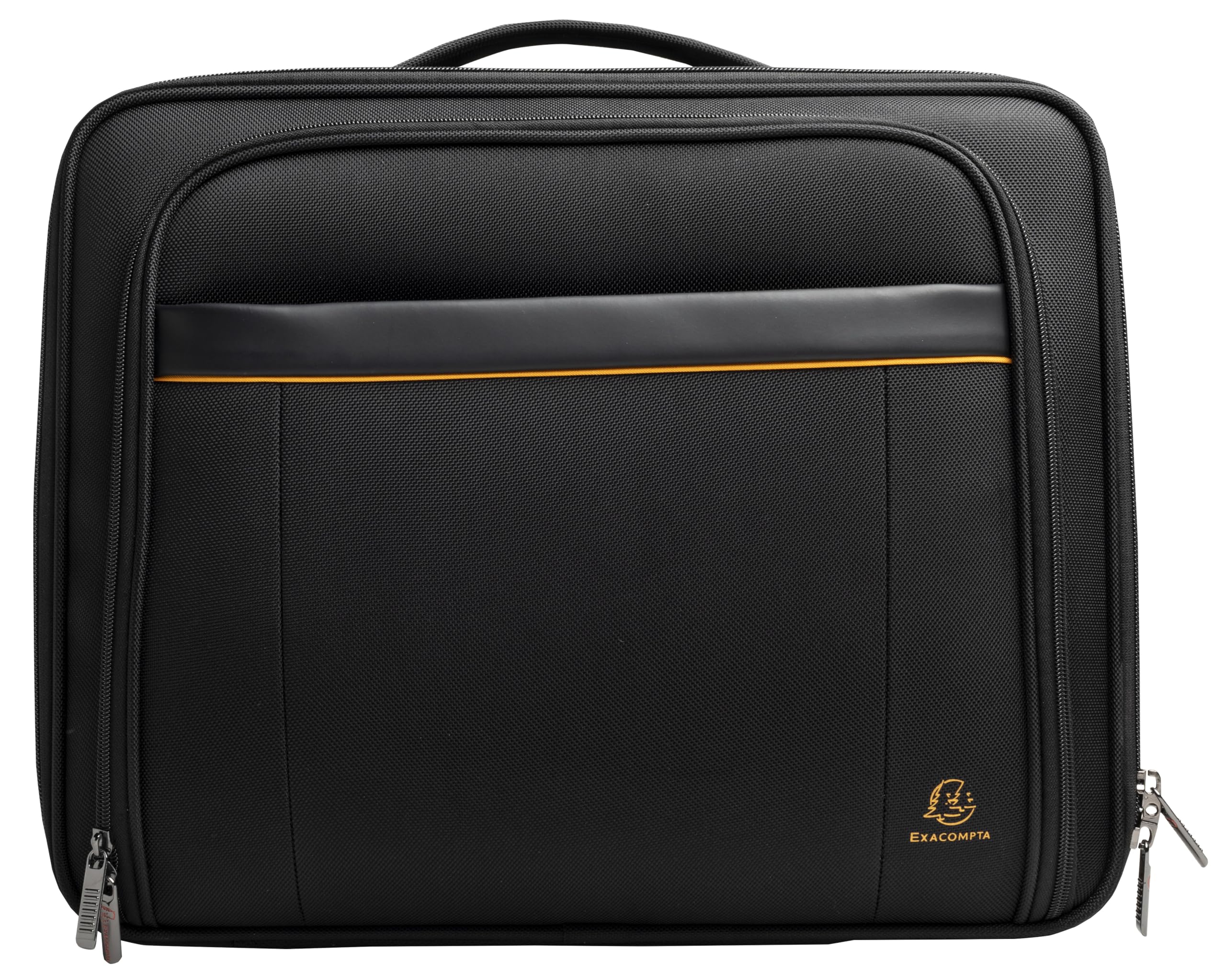 EXACOMPTA - Ref 18334E - 1 Exatrolley Slim Exactive - Business case with Wheels for PCs up to 15.6" - Retractable Telescopic Handle in Zipped Compartment - Dimensions: 45 x 25.5 x 39.5 cm