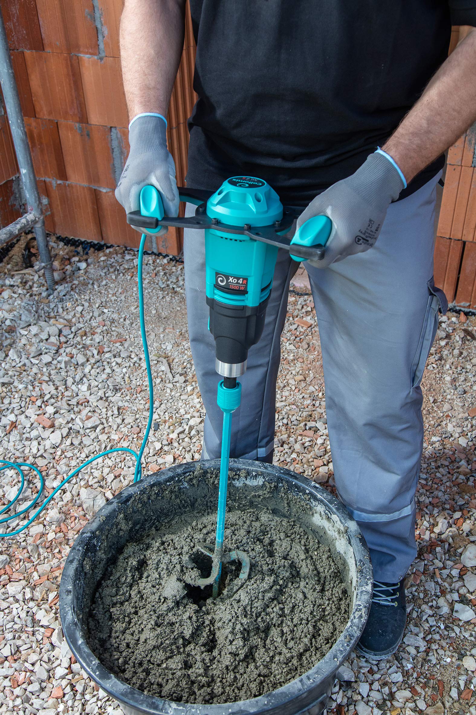 Collomix 25.100 - Mezcladora manual con anclaje de varilla rápida Hexafix Xo-R (1.150 W) Turquoise