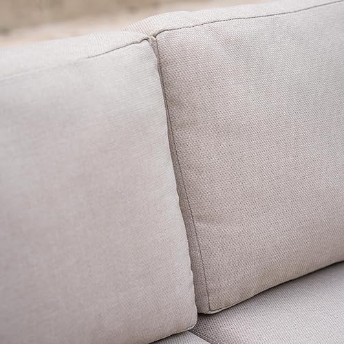 Miniatura 10 de Acanva Modern All-Weather Aluminum Outdoor Patio Sofa with Thick Cushions, Olefin Fabric Sunroom Backyard Furniture, Couch Light Khaki