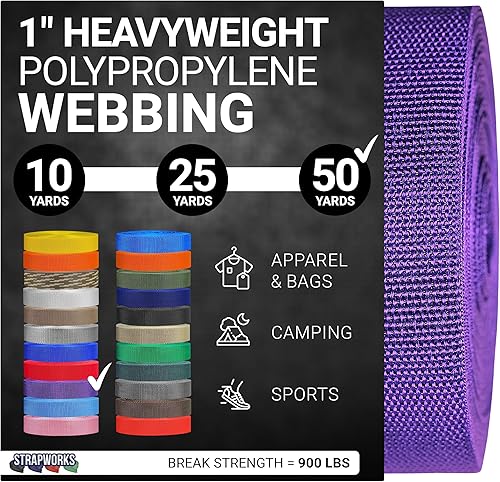 Vista 50 de Strapworks Correas de polipropileno pesado: correas de polietileno resistentes para reparación de equipos de bricolaje al aire libre Negro