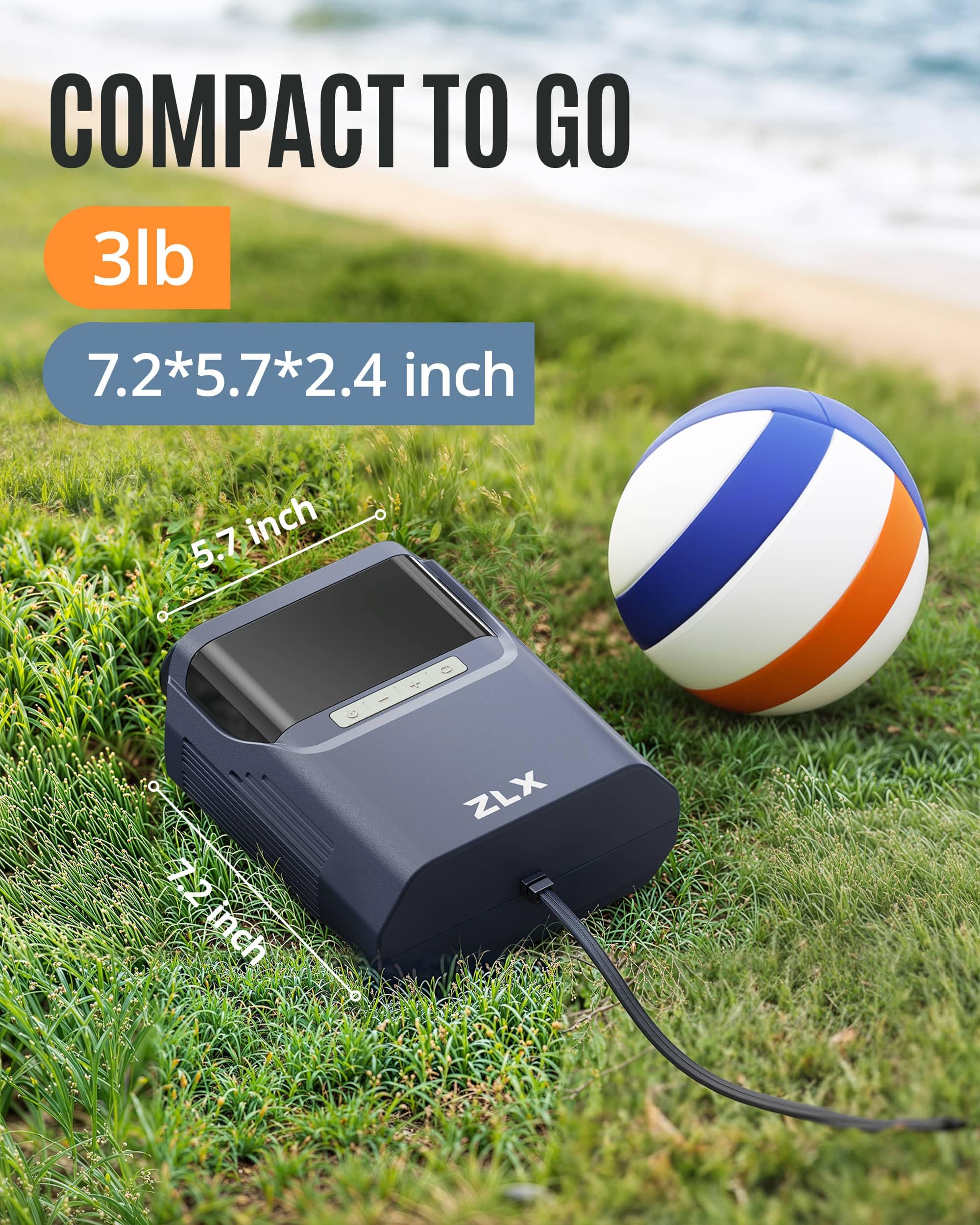 Pompe Électrique Sup ZLX, Pompe à Air Électrique pour Sup 50 PSI, Accessoire Haute Pression à Double Étape pour Planche de Stand Up Paddle Gonflable