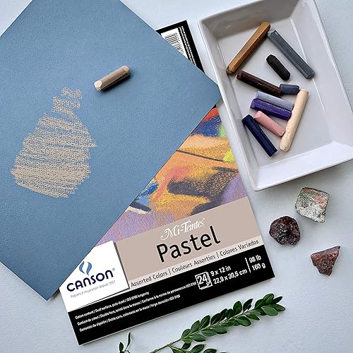 Miniatura 7 de Canson Artist Series Mi-Teintes - Papel pastel, colores surtidos, bloc plegable, 9 x 12 pulgadas, 24 hojas (98 libras160g) - Papel de artista para