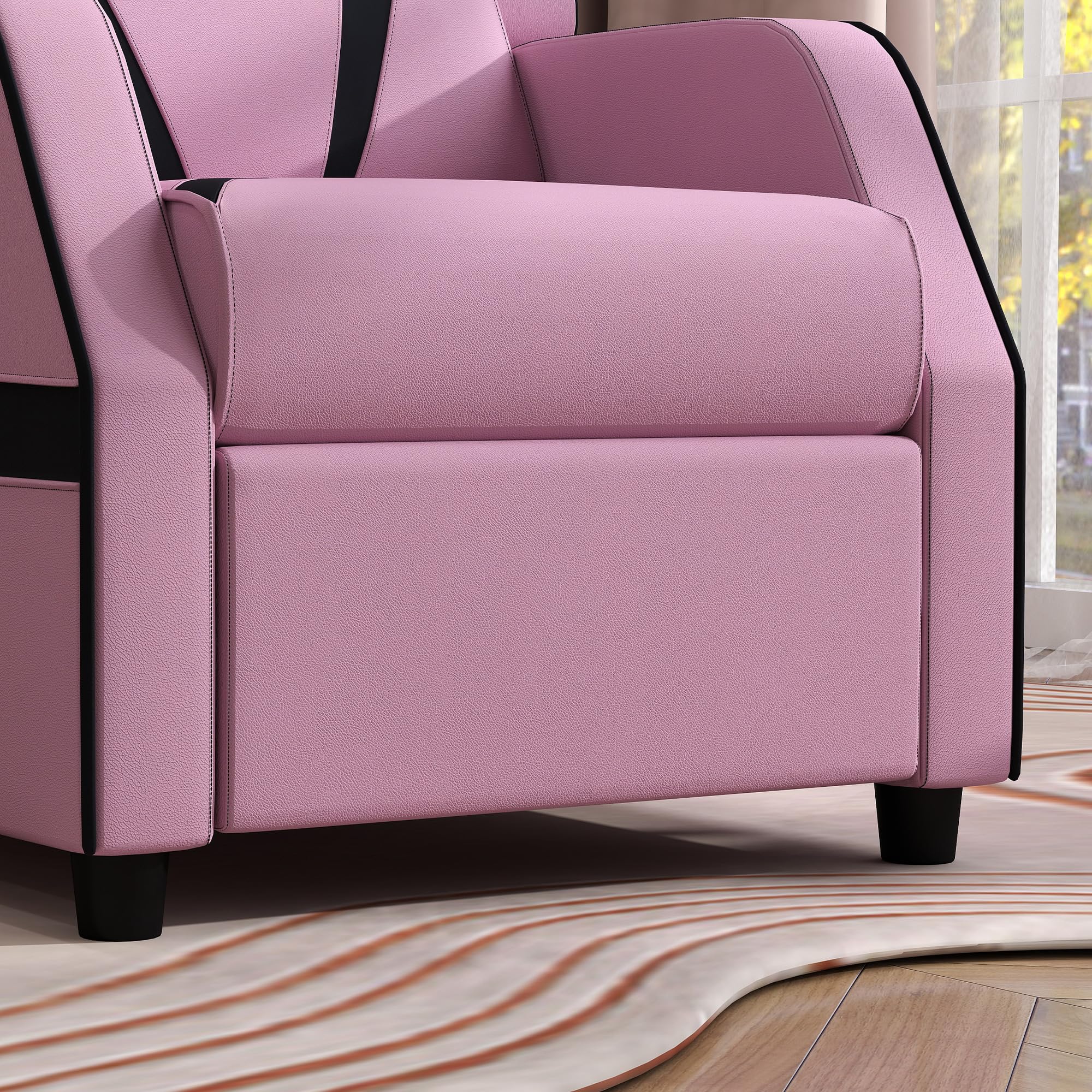 AIYAPLAY Sillón reclinable para niños, 2 en 1 Sillón reclinable para juegos de niños con respaldo, reposabrazos, reposapiés, de salón de cuero de PU para sala de juegos, dormitorio, habitación