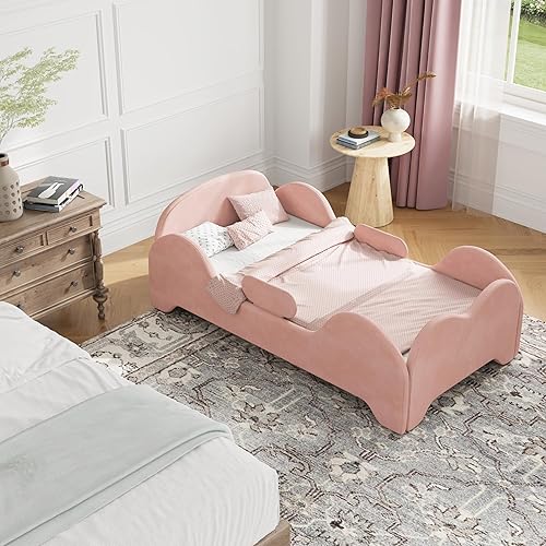 Miniatura 3 de Cama para niños, cama de inundación para niños pequeños con mayor seguridad, tamaño estándar para cuna, camas de tela certificada, diseño bajo al