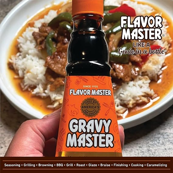 Gravy Master: Grilling, Seasoning and Browning Sauce - Ready to Use - 1 Bottle (5 fl oz) - Vegetarian, No Gluten, Kosher, Pareve - Grill, Glaze, Braise, Steak Crust - Made in the USA Since 1935