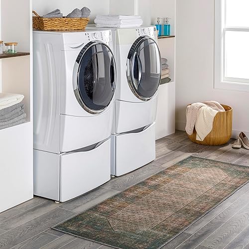 Mark&Day - Alfombras lavables de 2 x 8 pulgadas de largo, alfombra tradicional marrón para playa, alfombra marrón crema para pasillo, dormitorio o