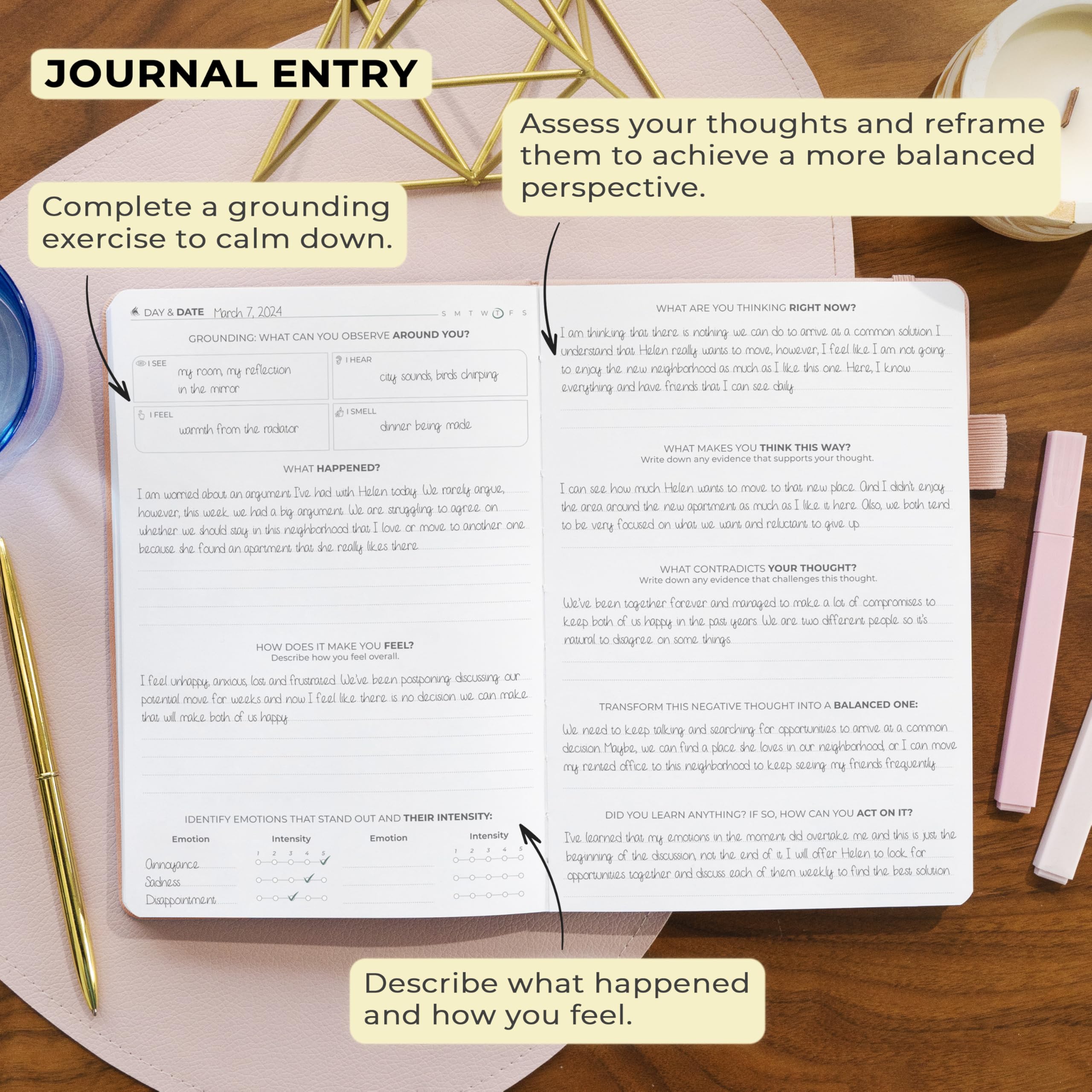 Clever Fox Mental Health & Anxiety Journal, Guided CBT Journal with Prompts for Self Help & Stress Relief - Image 4