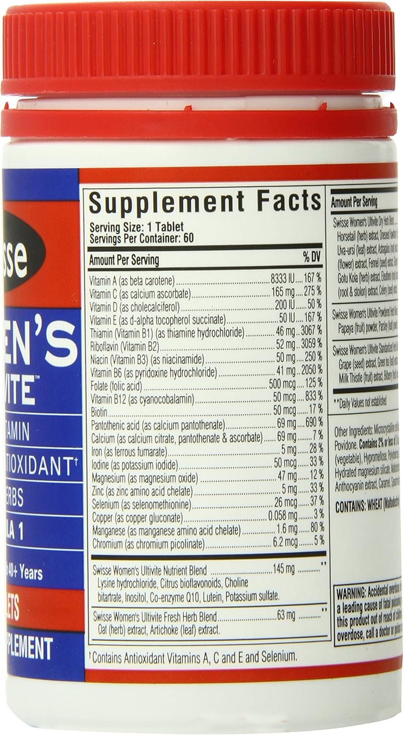Swisse Women's Ultivite Tablets, Women's Daily Multivitamin