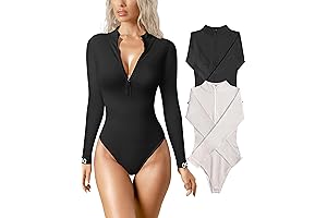 OQQ Shein Bodysuit: A Must-Have Ribbed Zip-Front Bodysuit