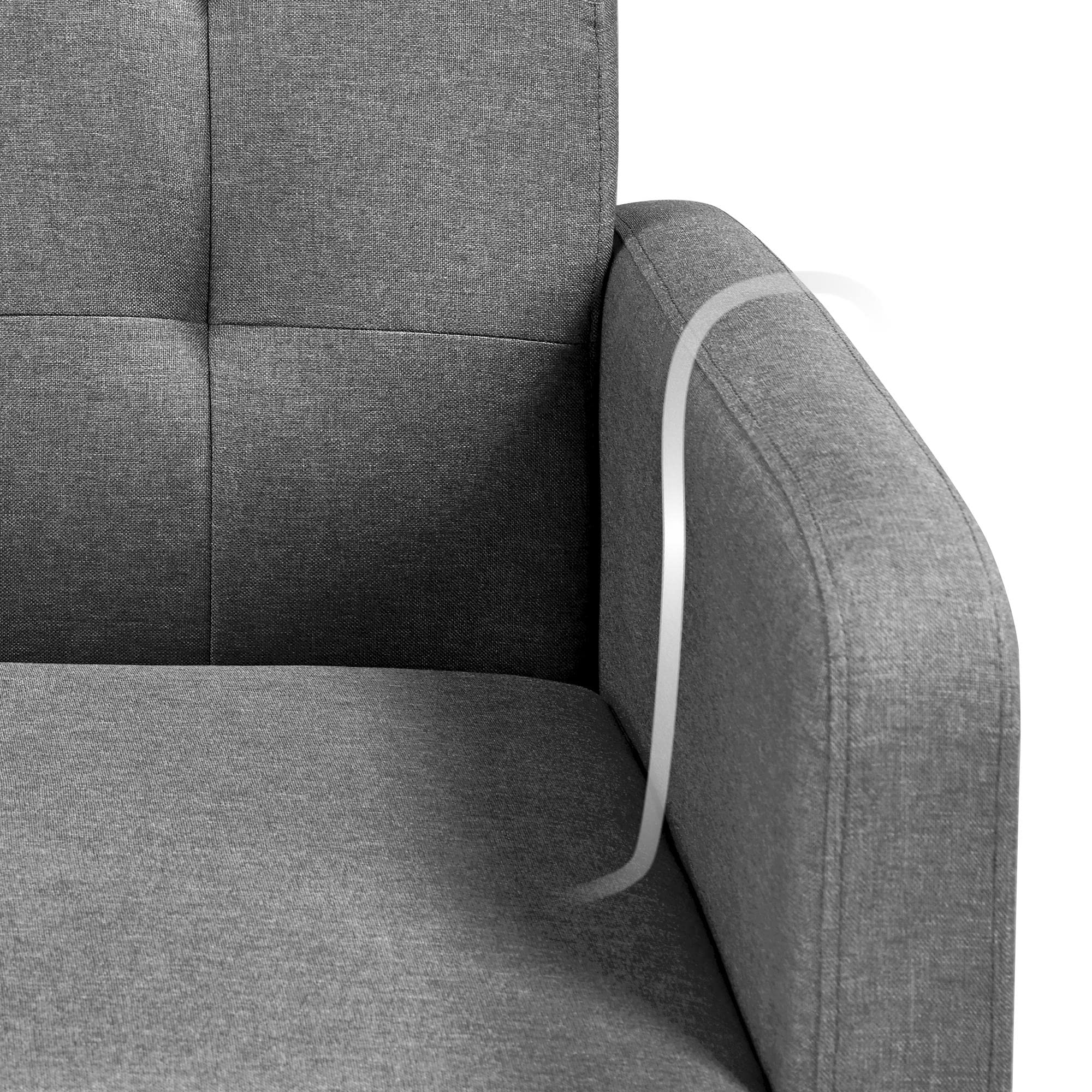 Yaheetech Poltrona Lounge da Salotto Imbottita con Braccioli e Schienale Gambe in Legno Stile Moderno da Lettura/Riposo/Lavoro/Bar Grigio Scuro/Tessuto