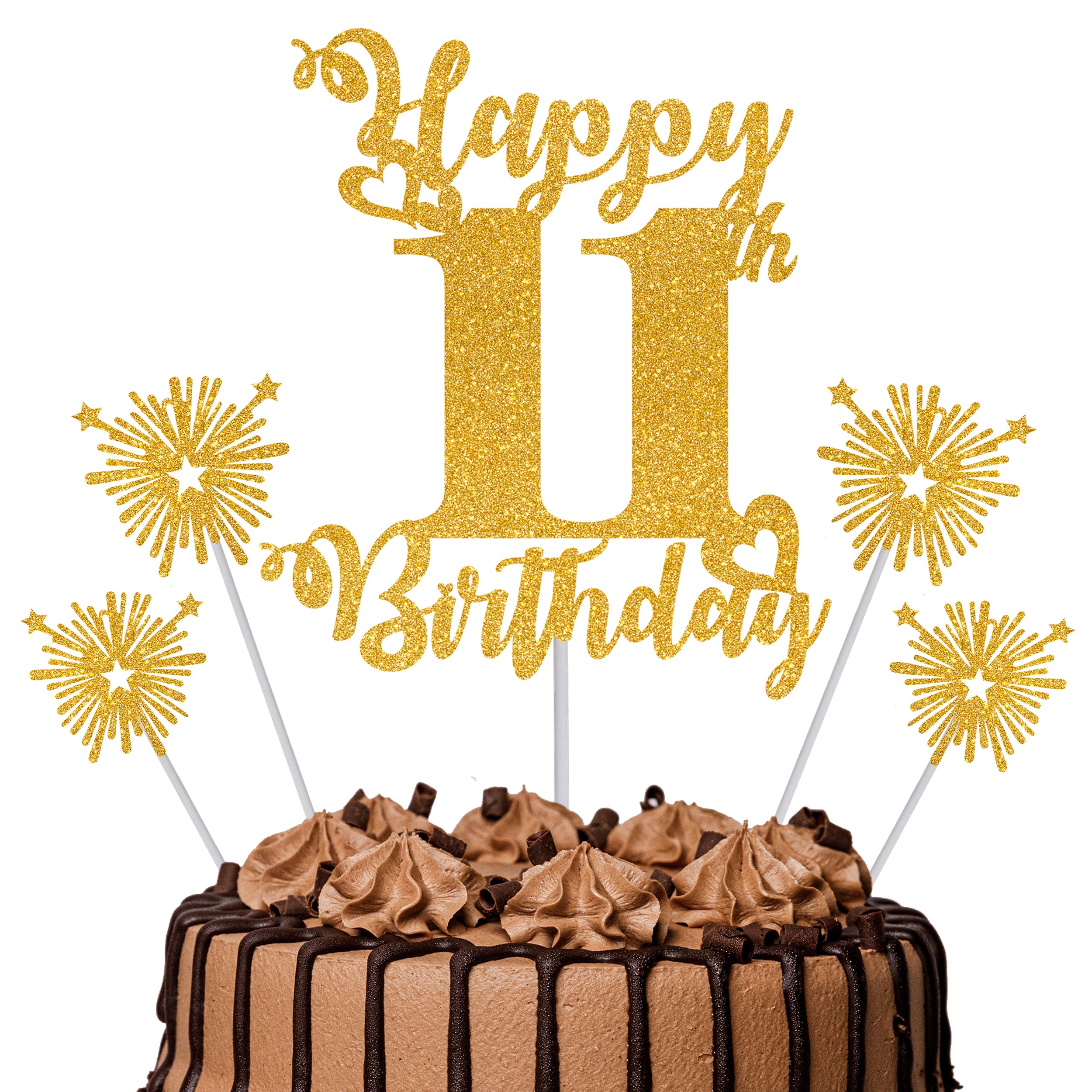 Gold Glitter 96th Birthday Cake Topper Set – 5 Piece Premium Glitter Birthday Decoration & Party Supplies for Men, Women & Kids – 96th Birthday — view 21