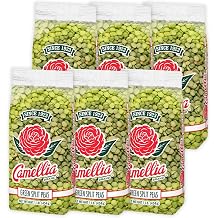 Camellia Brand Dried Green Split Peas Premium Non-GMO Split Peas for Hearty Split Pea Soup, Stews, Purees, and Plant-Based Meals Gluten-Free, High Protein, Vegan & Vegetarian Friendly, 1 Pound Pack of 6