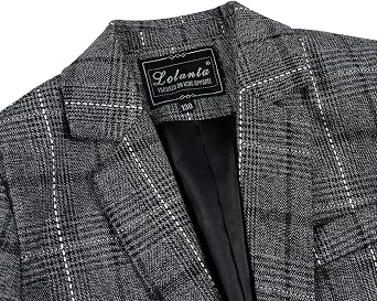lontakids Boys Plaid Blazer Pants Set Casual Suit Classic 2 Piece Outfit
