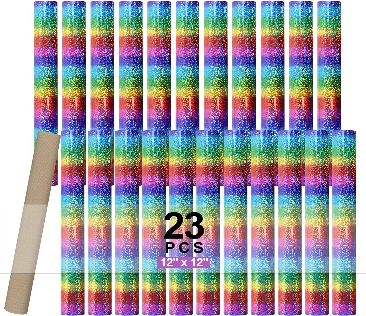 YRYM Heat Transfer Vinyl Bundle : 52 Pack 12" x 12" PU Iron on Vinyl, 32 Assorted Colors Iron on Vinyl with Christmas Buffalo Plaid HTV for Heat Press Design T-Shirts