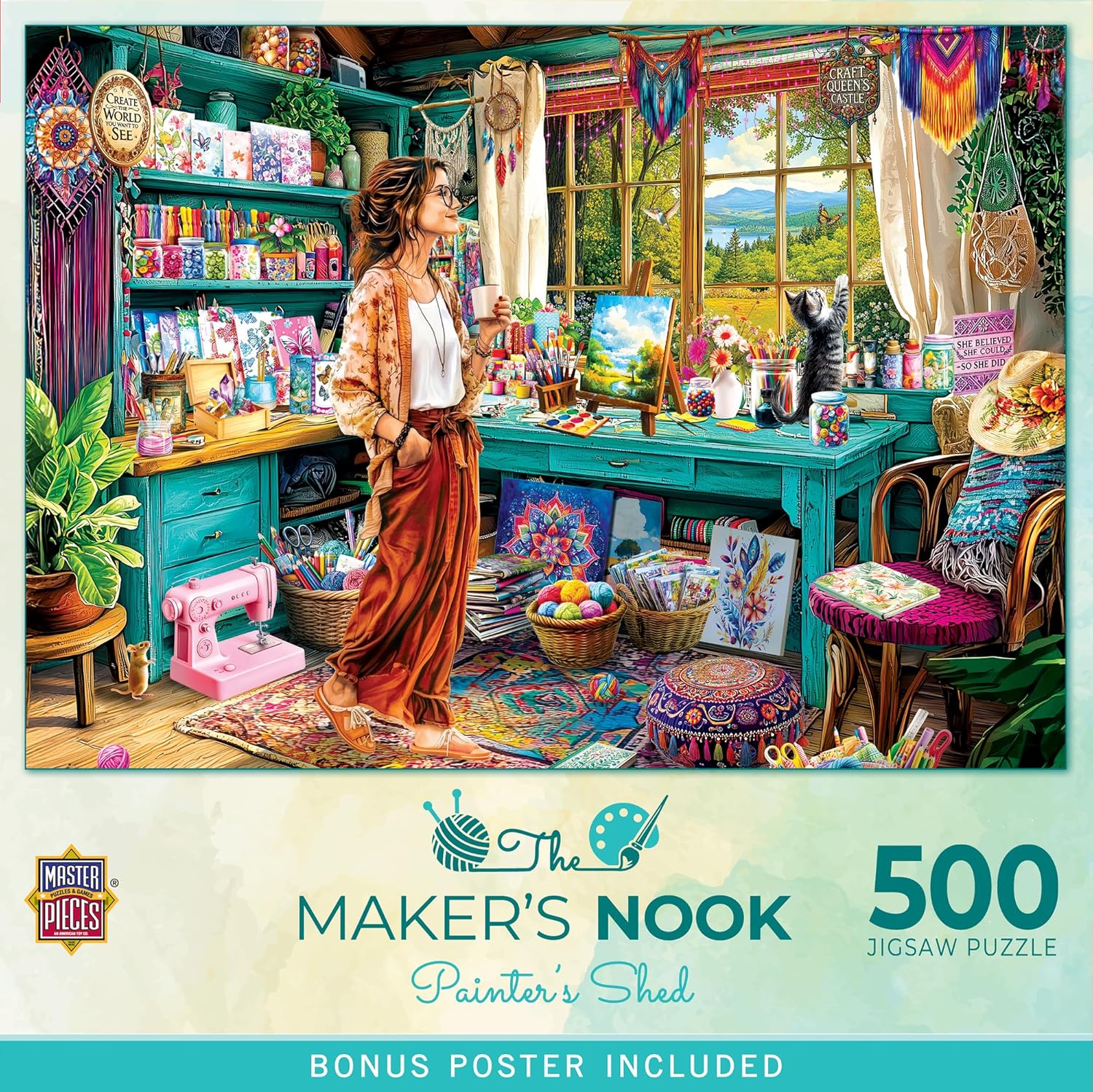 MasterPieces 500 Piece Jigsaw Puzzle for Adults, Family, Or Youth - Maker's Nook - Fashion Dreams - 21"x15"