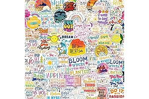 300PCS Affirmation Stickers: Encourage Kids with Holographic Motivational Quotes