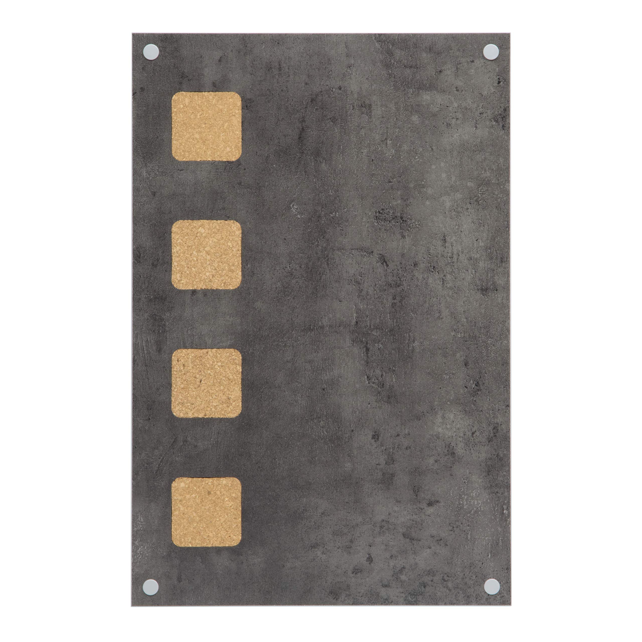 Securit Tablero de Corcho Pizarra Superficie Escritura 58x38x1.3 cm Gris Concrete Grey