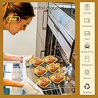 Vista 4 de 50 Piezas Mini Tazas Cuadradas para Hornear con Tapas y Cucharas Moldes de Lámina de Aluminio Mini para Pasteles con Tapas Moldes Desechables