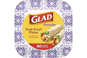 Glad Disposable Square Paper Plates 8.5 inches