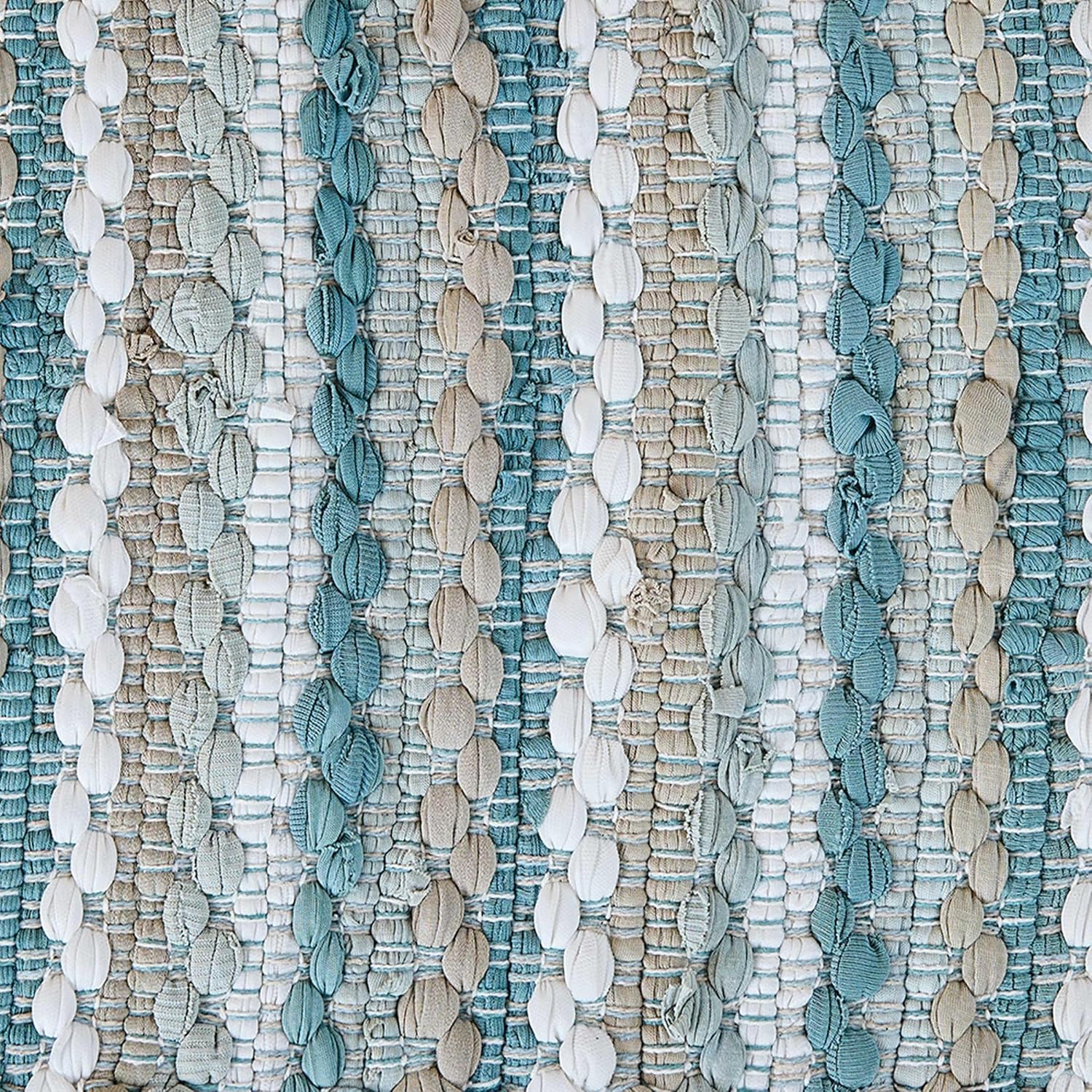 Split P Coastal Chindi Placemat Set of 4, Braided Blue Place Setting for Coastal, Beach, Nautical, and Seasonal Decor Styles, 100% Cotton Woven Table Mat to Protect Against Heat and Spills