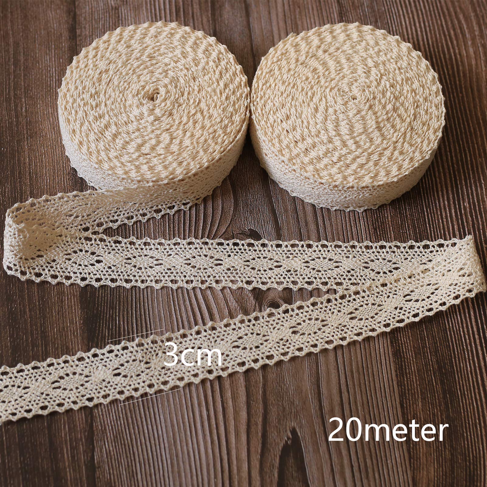 Ruban Dentelle Vintage Broderie Florale 11 Cm - Beige - 5 Yards Pour Décoration Et Couture
