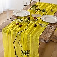 Vista 45 de Keketoarrange - Caminos de mesa rústicos de gasa color blanco marfil crema, 120 pulgadas y 10 pies, camino de mesa largo de tela de queso traslúcida