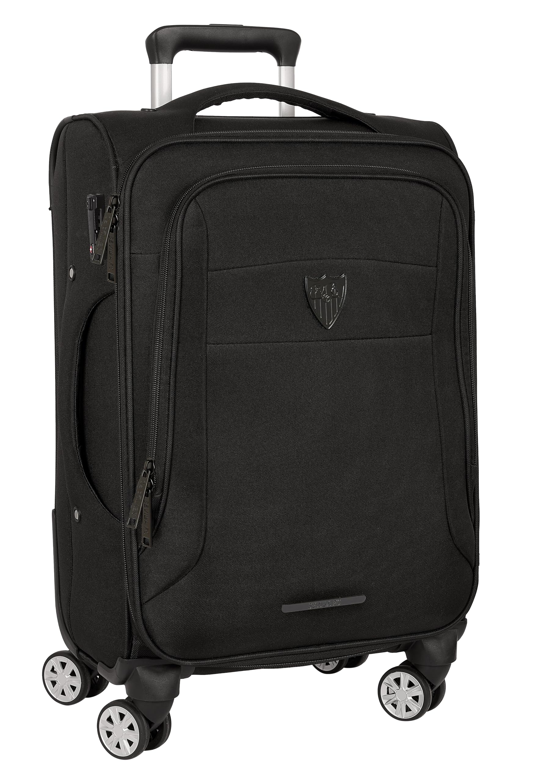 Safta Sevilla FC Business - Trolley Cabina Blanda 20 Pulgadas, Maleta con Ruedas, Candado de Seguridad, Maleta Ligera, 35x20x51 cm, Color Negro