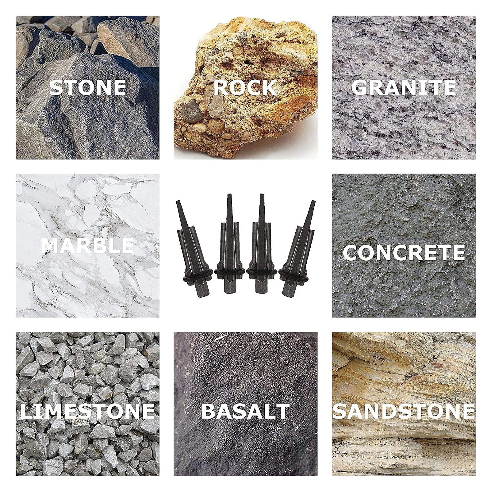 Cunei Spaccapietre 5/8" (16 mm) per Aprire Pietre Granito Pietre Dure Calcestruzzo
