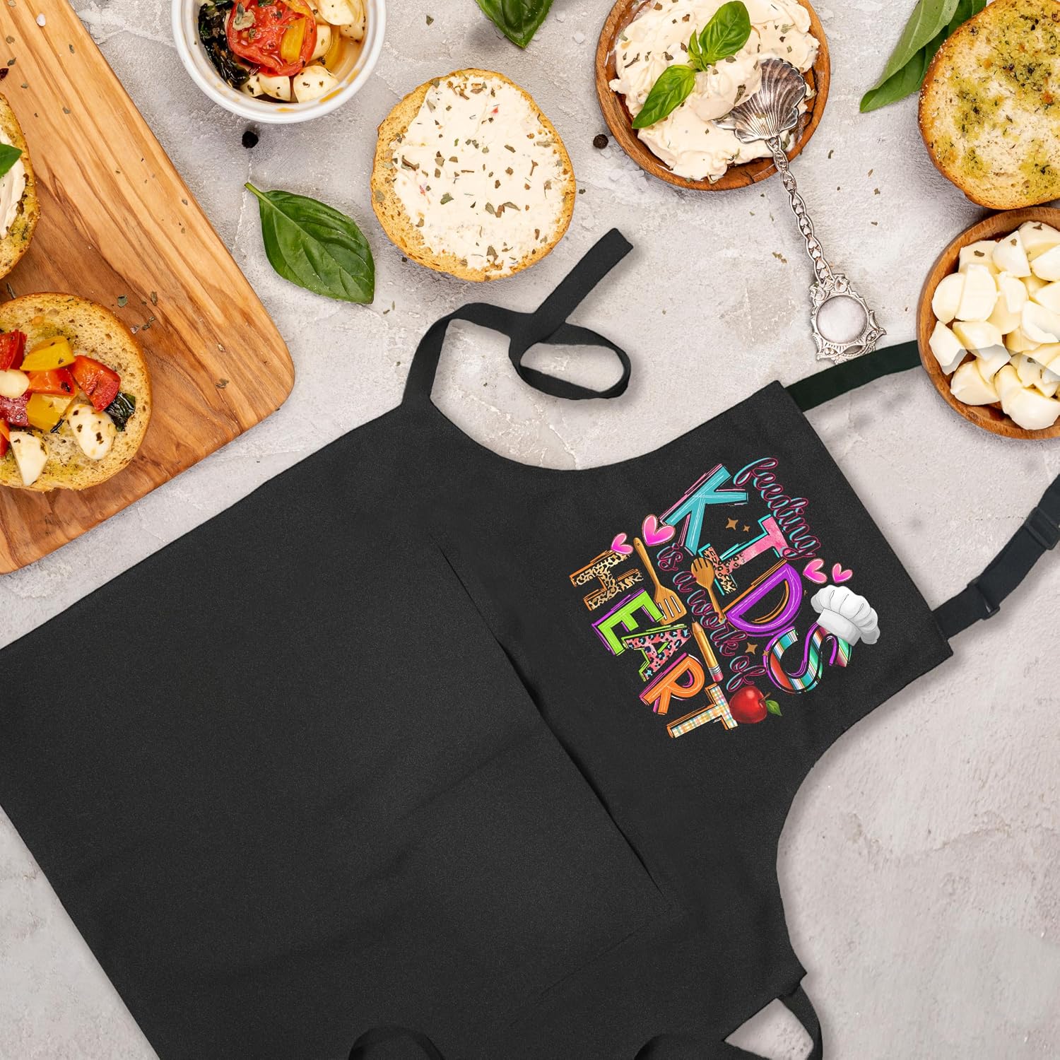Lunch Lady Aprons with Pockets, Lunch Lady Gifts, Cafeteria Worker Gifts, Lunch Ladies Adjustable Apron image 4